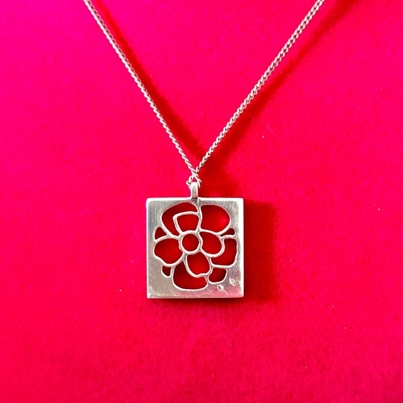 Chanel 925 Silver Open Camellia Flower Necklace - Picture 5 of 6